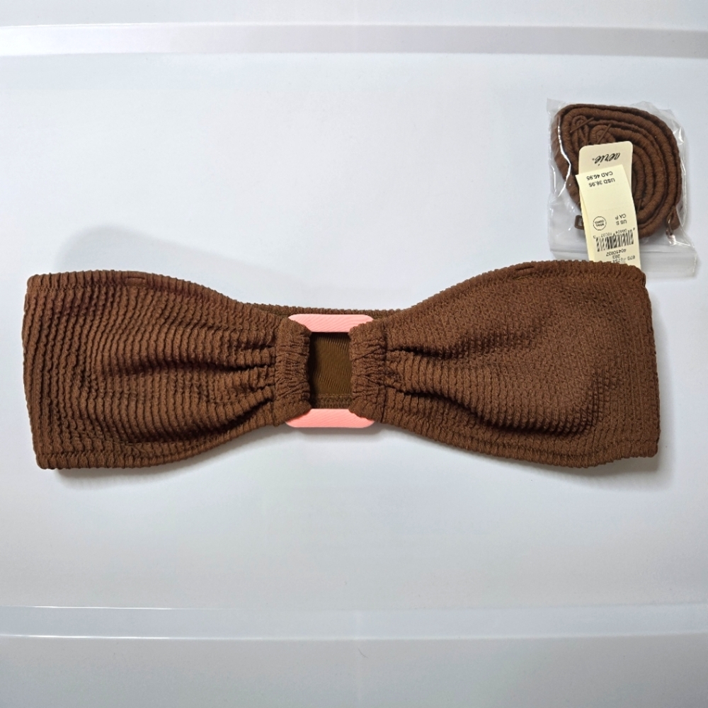 Aerie Brown Bandeau Bikini Top